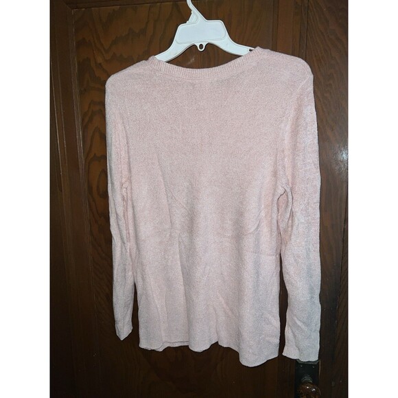 J. Jill Sweater Large Pink Terry Knit Crew Neck Pullover Long Sleeve Soft Comfy - Picture 5 of 6